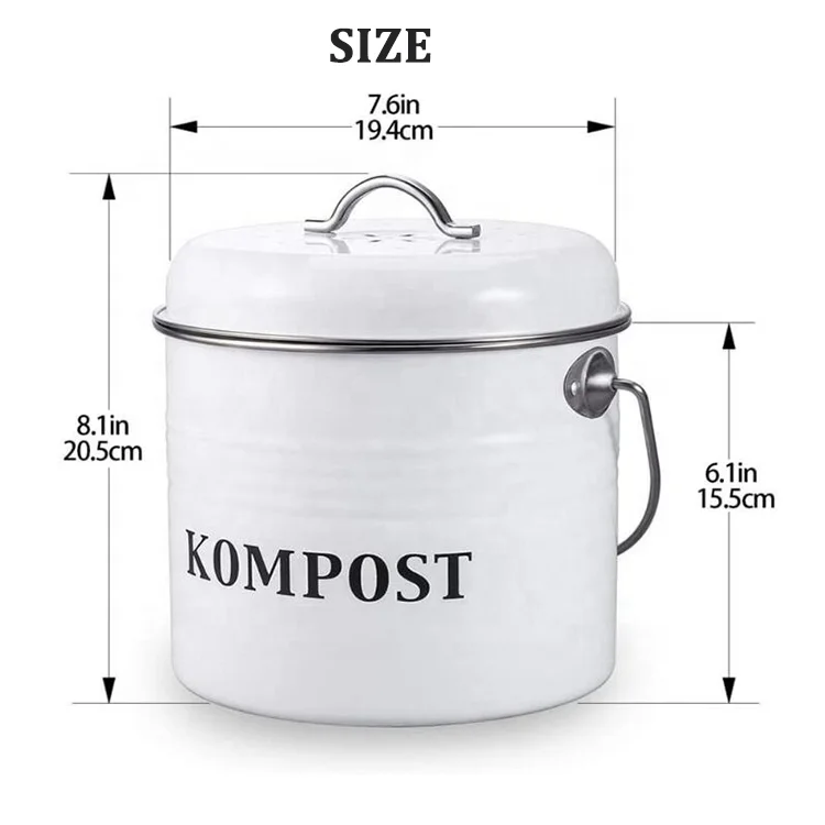 Waste Pail Metal Compost Bin Food Compost Bin Food Compostable Container