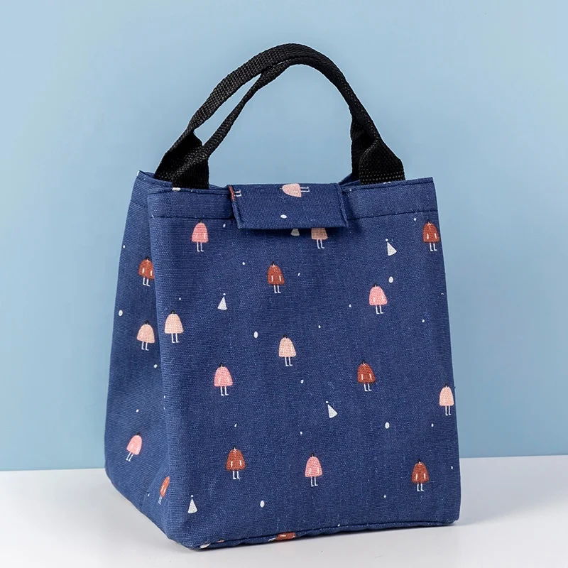 Magic tape lunch box bag set for school with custom logo foldable thermos lunch bag