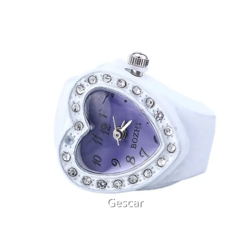 
Hot Sales Fashion Ladies Jewelry Ring Watch Diamond Gift Ring Watch Heart Shaped Watch Ring For Gift 