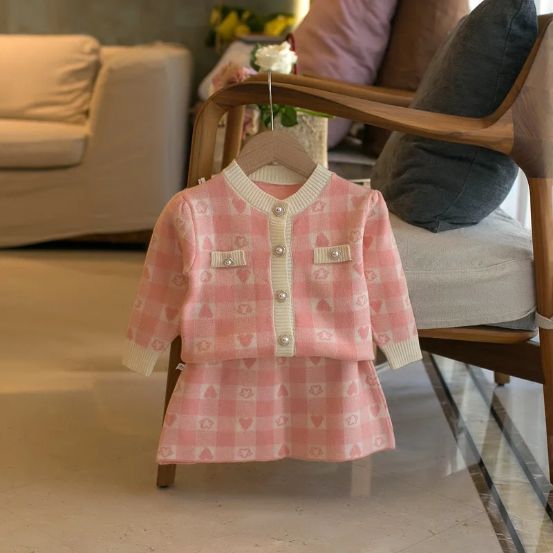 Осенне-зимняя детская одежда Sunny Baby свитер корейский комплект для девочек с надписью Love пуловер