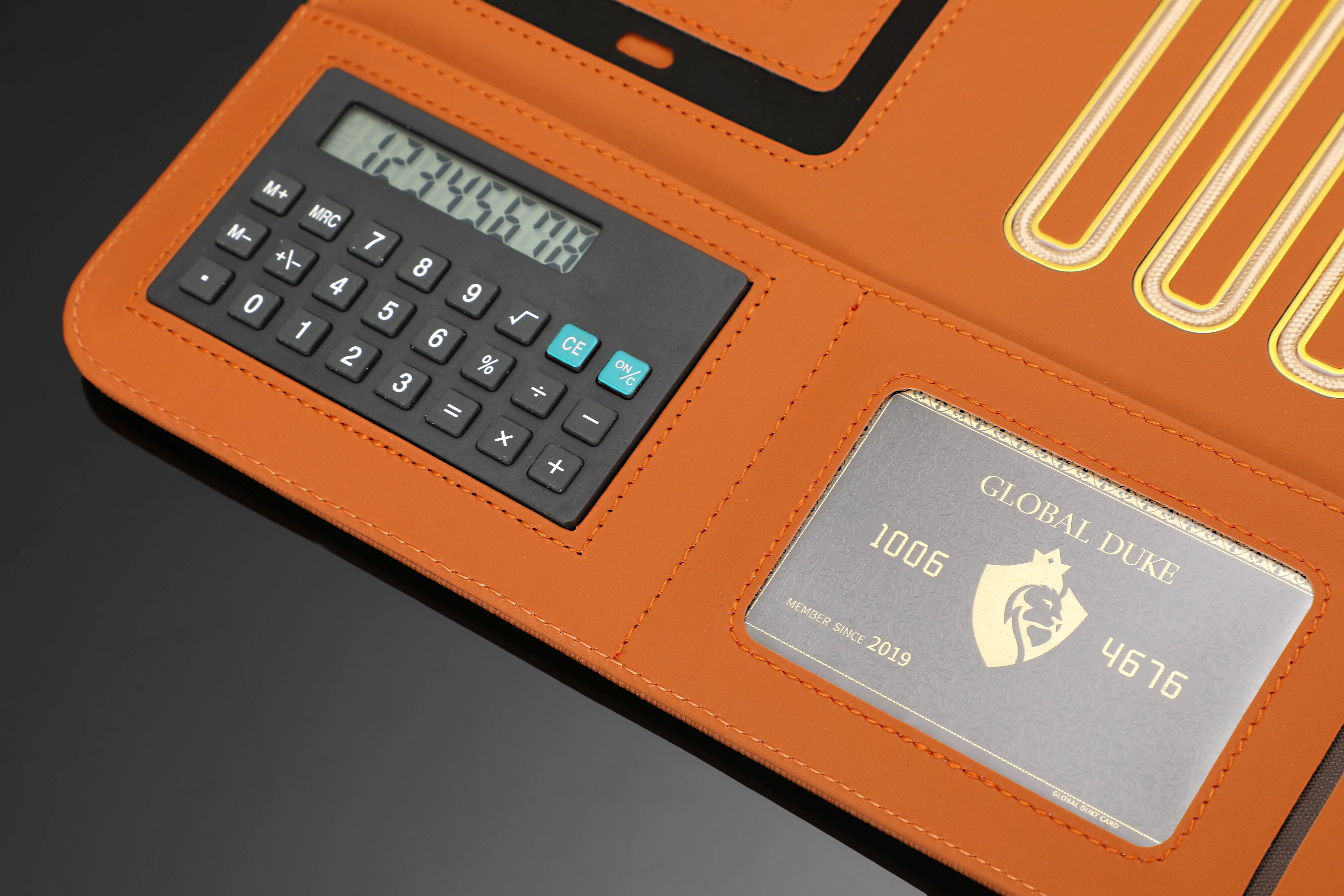 A4 Custom Conference Organiser Manufacture Pu Leather Portfolio File Folder With Power Bank