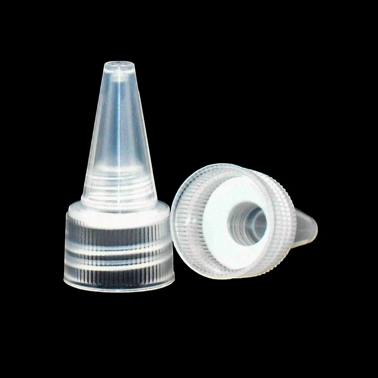 Squeeze Bottle Cap 18/410 20/410 24/410 /28/410 Clear Plastic Dropper Cap Twist Top Dispensing Cap For Sauce Liquid Bottles