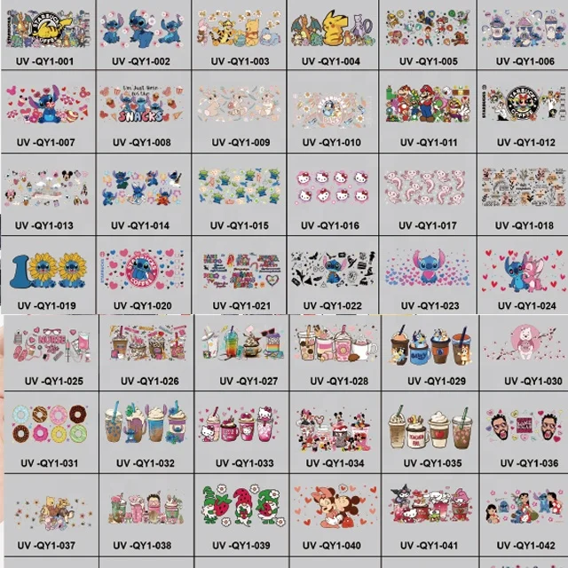 Libbey Glass 16oz 20oz 24oz Waterproof UV DTF Transfer Custom Logo PVC Heat Transfer Printing Sticker for Cups