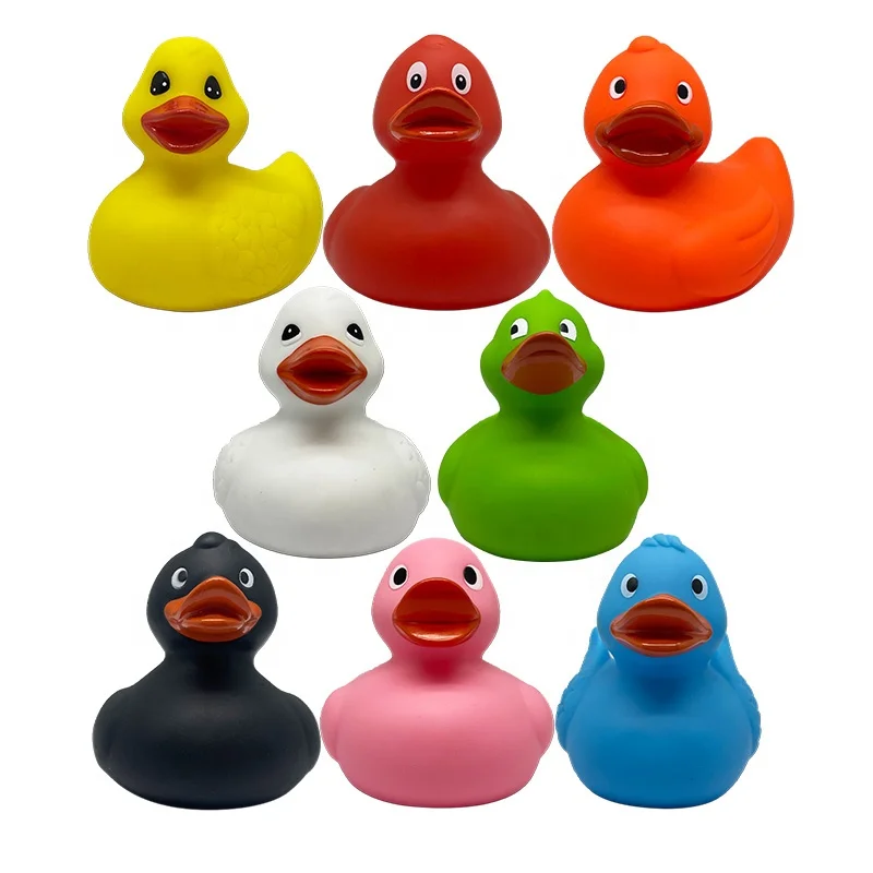 Bulk Plain 3 inch PVC Custom Logo Pink Black White Plastic Bathtub Squeaky Yellow Bath Duck Toys Rubber Duck