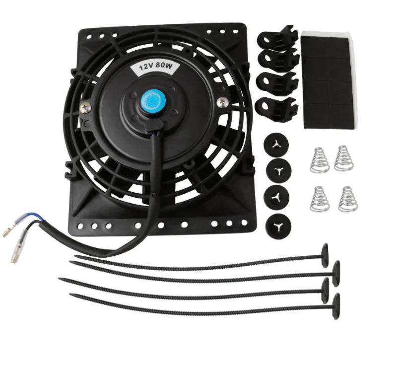 Motorcycle Cooling fan Oil Cooler Electric Radiator Engine Radiator Fit for 150cc 200cc 250cc ATV Quad Go Kart Buggy Motocross