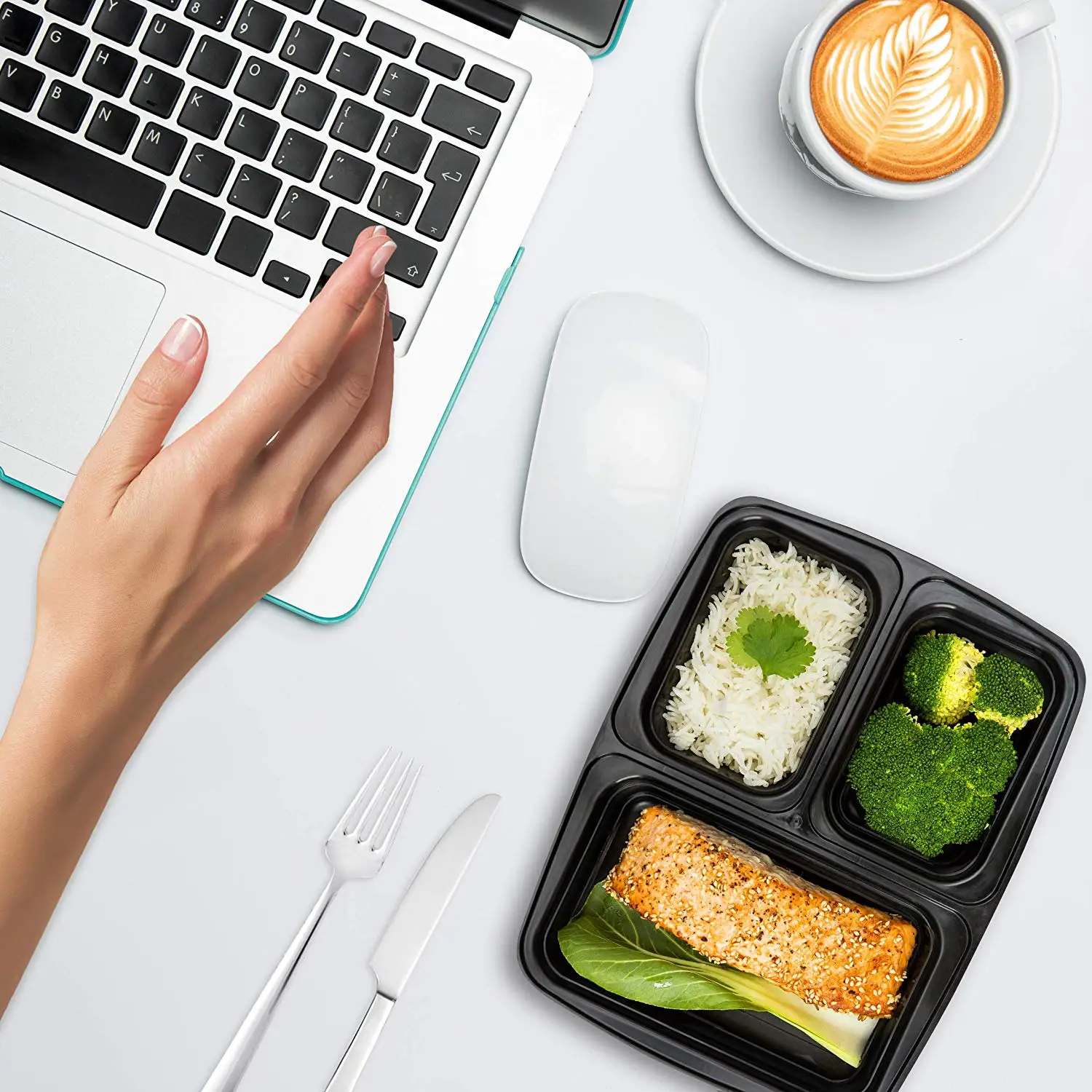 Factory 3 Compartment Meal Prep Containers with Lids, Food Storage box, BPA Free Plastic Reusable microwavable dishwasher safe