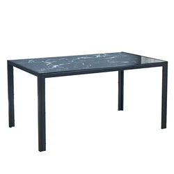 Современный роскошный обеденный стол на 4 - 6 мест из нержавеющей стали с мраморным верхом, обеденный стол из закаленного стекла