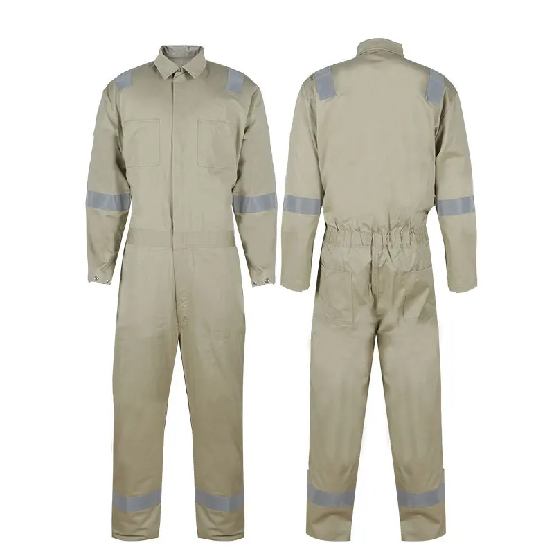 ANSI NFPA2112 Safety Work Clothing 100% Cotton Hi Vis Flame Resistant FR Coverall With Reflective Stripe
