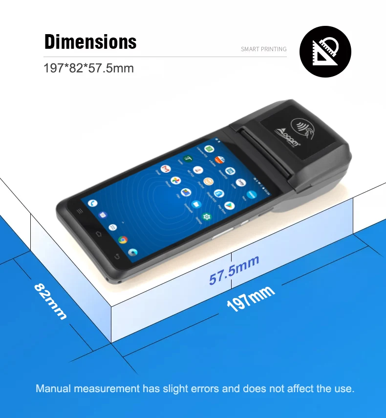 Смарт-устройство Портативный Android кассовый аппарат POS терминал Мобильный с 4G WiFi Bluetooth 58 мм печать для бизнеса