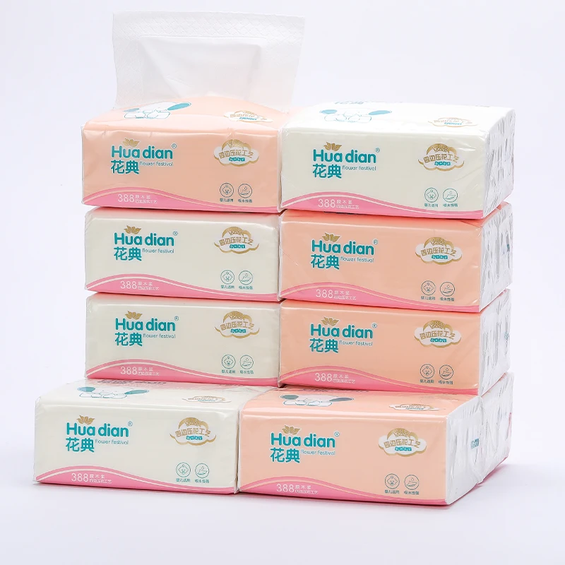 Customised extra strong food safe household tissue travel pack natural bamboo brown facial tissue paper