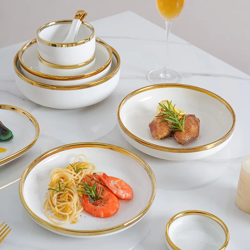 China Wholesale Price Luxury Plate Set Rustic Stoneware Reactive Glaze Dinner Set Ceramic Dinnerware Sets