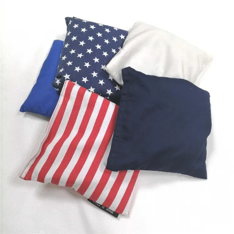 Multicolor cotton cloth stuffed colorful throwing bean bag footbag