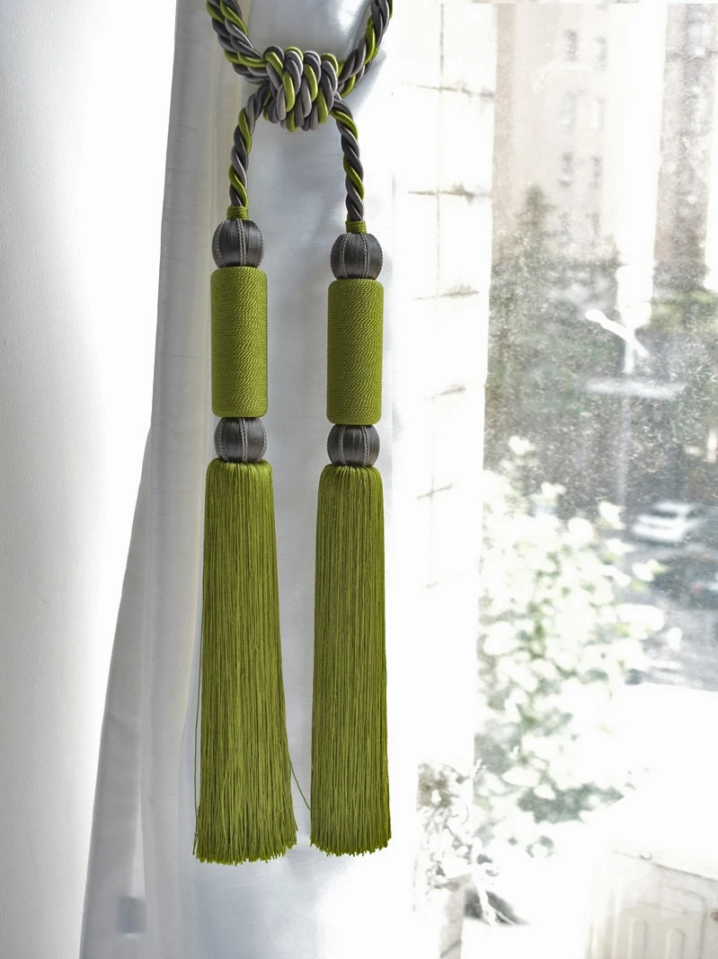Ink painting curtain accessories tassels trimmings Chinese style tassel curtain country club cream tassel beaded curtain string