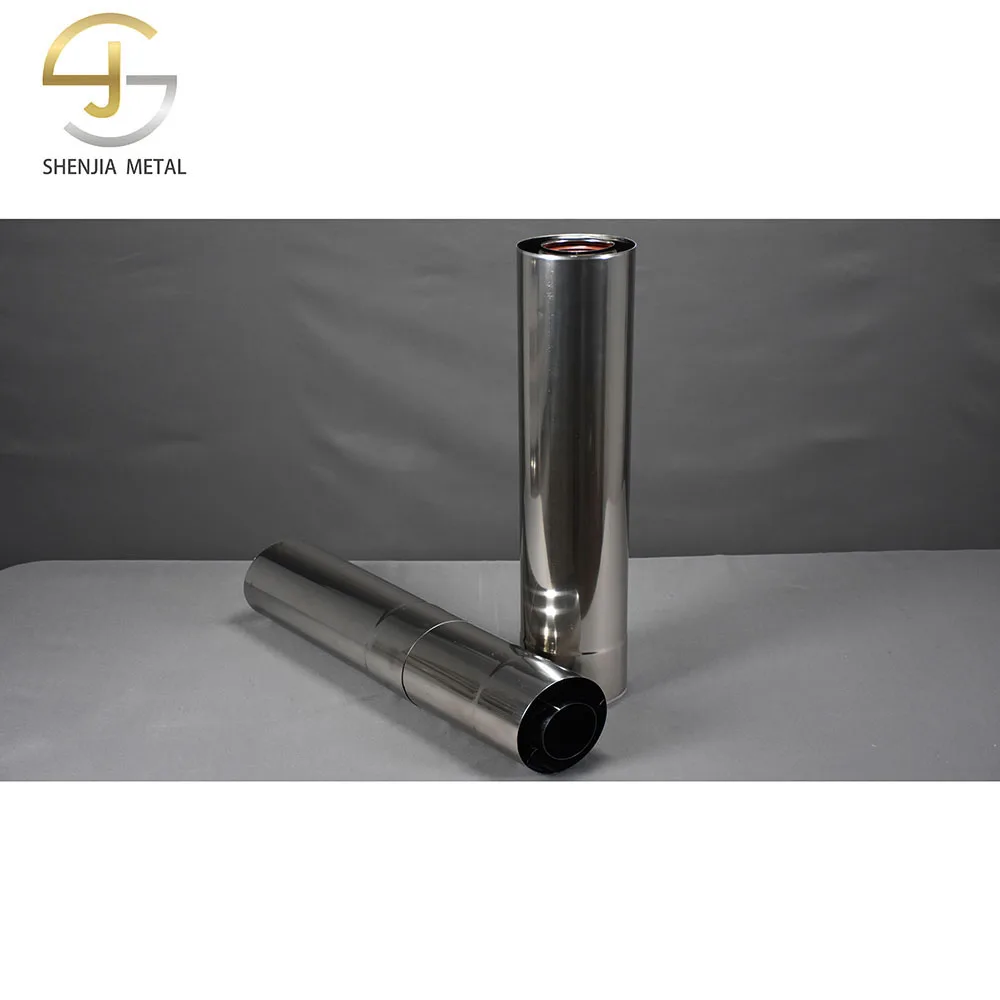 Diameter 100mm/60mm free adjustable length laser welding 20cm/40cm/80cm coaxial double-layer fireplace smoke exhaust pipe