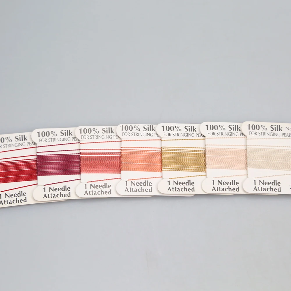 Hobbyworker Wholesale 8# Multicolor 100% Natural Red Silk Cord for DIY Jewelry Making