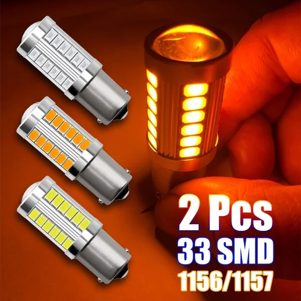 Raych LED 1157 BAY15D LED Bulb P21W PY21W 1156 BA15S LED Turn Signal Light 12V 6500K 5630 33SMD Car Parking Brake Reverse Lamp