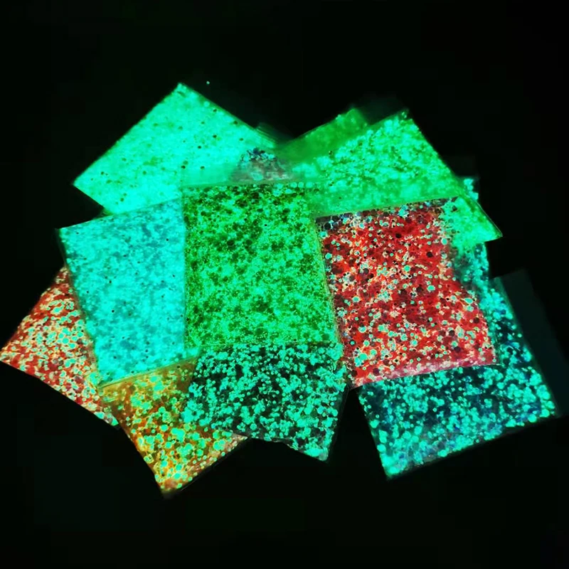 Glow In Dark Loose Powder Glitter Luminous Green Long Last Glowing illuminated Mix Chunky Glitter face body nail art cosmetics