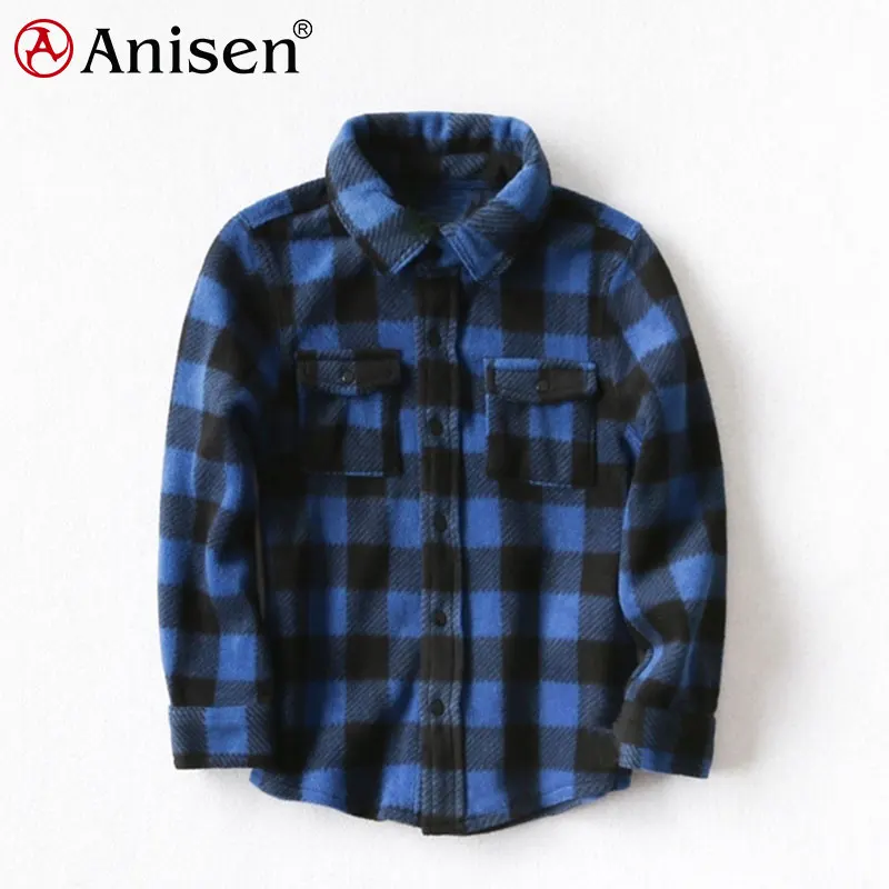 
2021 Hot Sale Oem Service Custom Plaids Windproof Winter Clothing Polar Fleece Jacket for Kids 