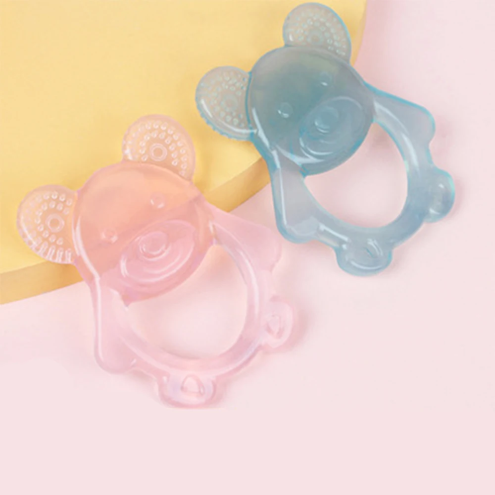 Cartoon Bear Baby Food Grade Silicone Customized Early Education Toys Silicone Baby Teether