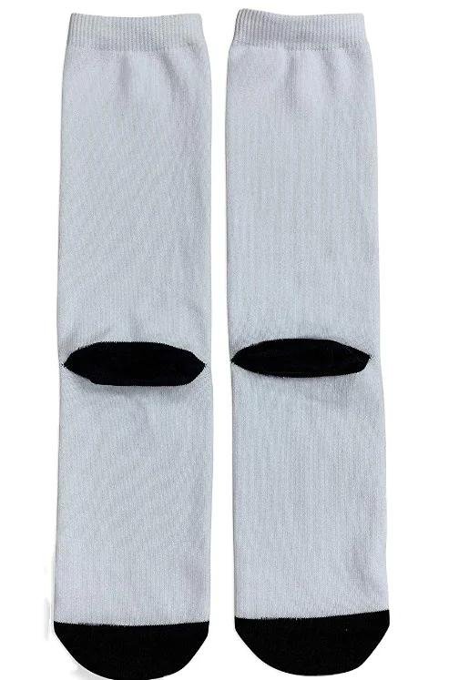 Wholesale funny DIY Bulk tube Plain white blank socks for sublimation