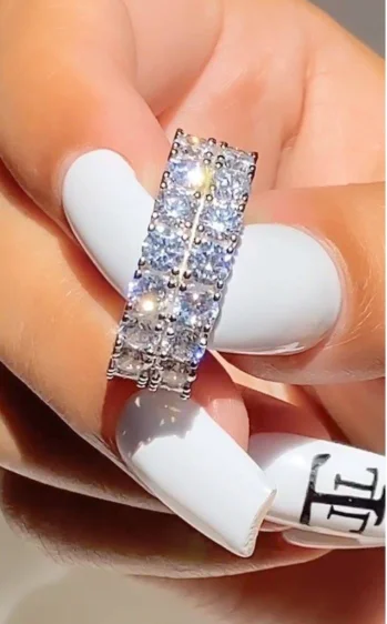 2021 INS Top sale hip hop jewelry women cubic zirconia 18K gold big heart diamond ring 925 sterling silver luxury iced out rings