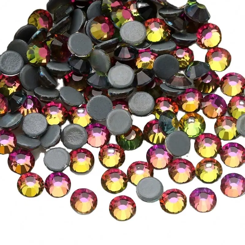 
Crystal Glass Imitation Rubber Bottom Hot Fix Rhinestone Card Golden AB Nail Drill DIY Dress Accessories 