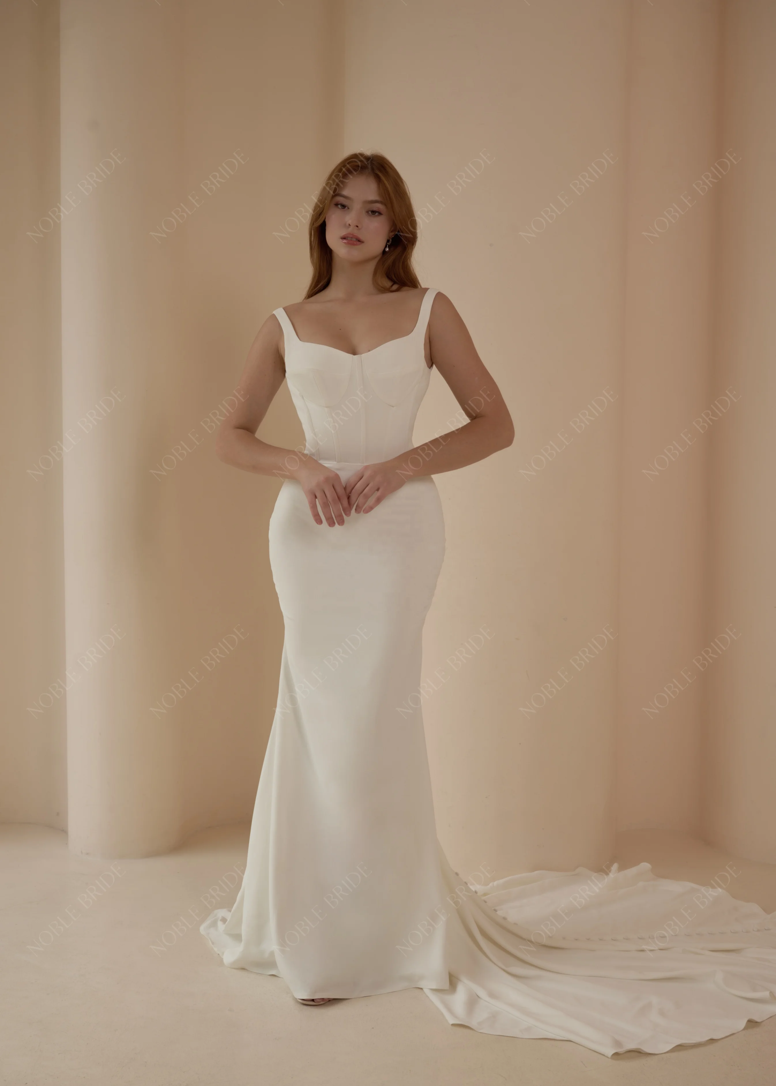New Design High Quality Crepe Sleeveless Wedding Dresses Elegant Wedding Dresses For Bride 2024