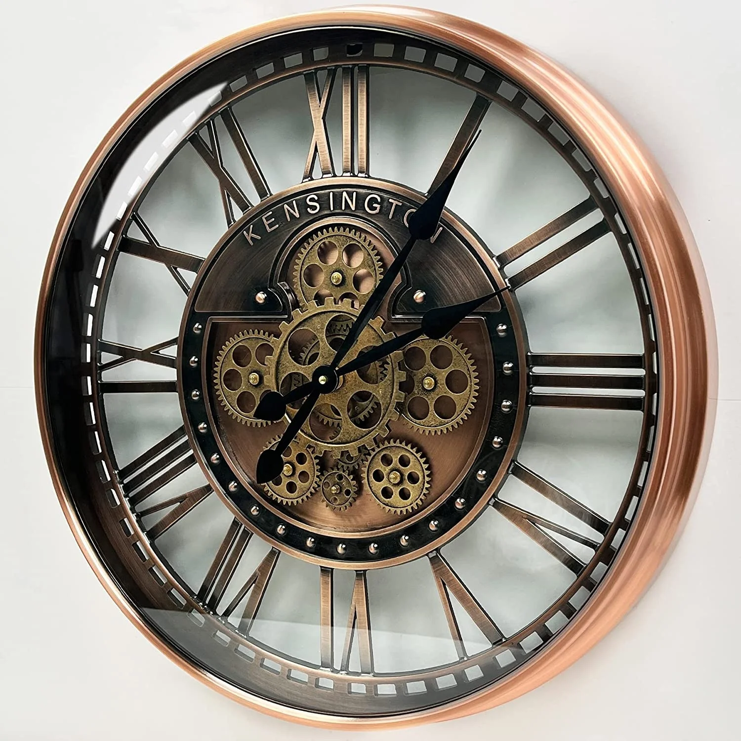 INFINITY TIME 21' 53.5cm Roman Bronze Antiqued Industrial Moving Gear Wall Clock For Office Modern Wall Clocks