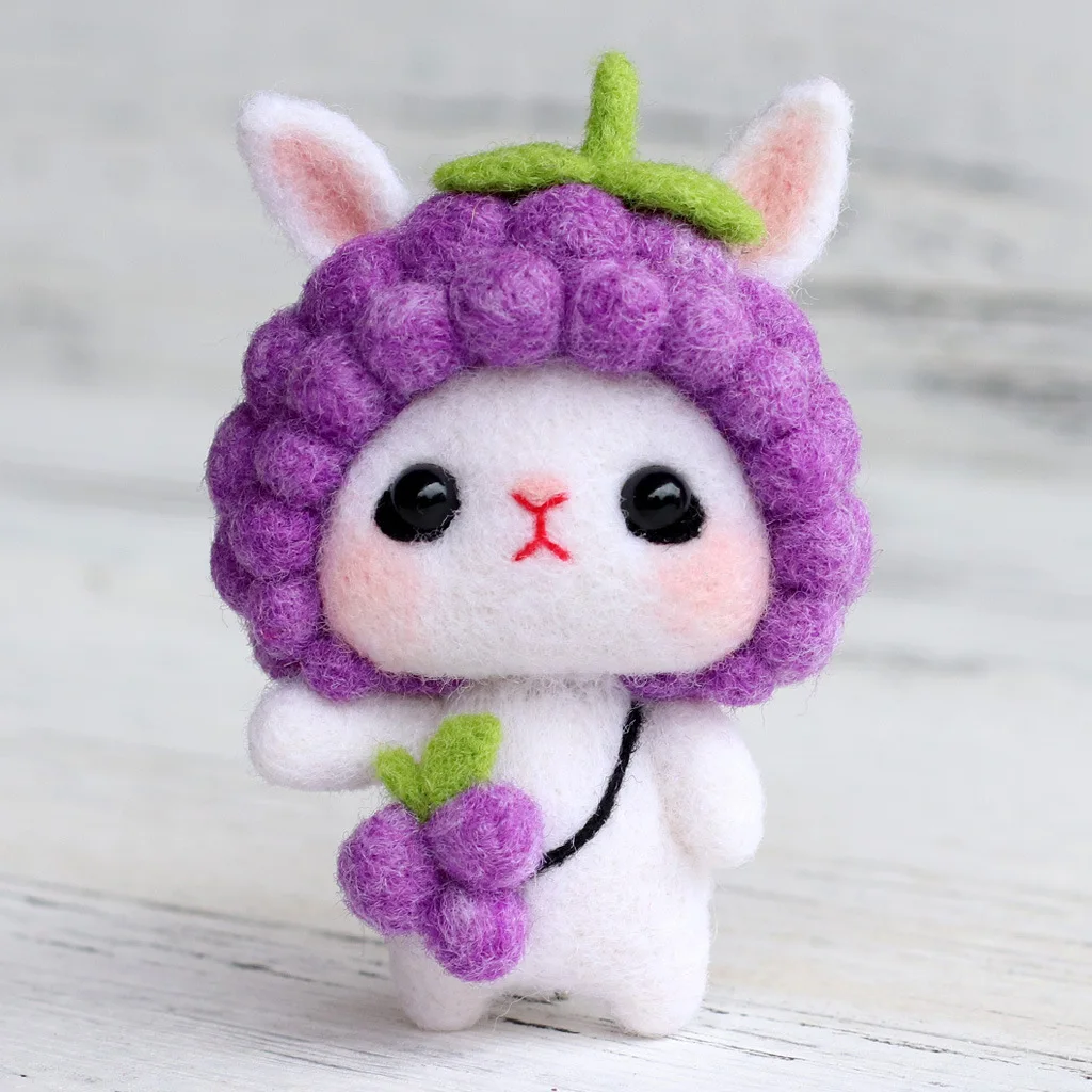  Новый милый кролик кукла сделай сам животное шерсть игла валяние набор для