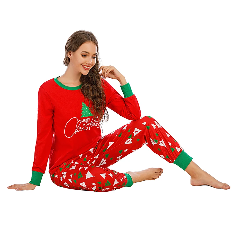 Рождественская семейная пижама с принтом, комплект для родителей и детей, 2 предмета, семейные рождественские пижамы