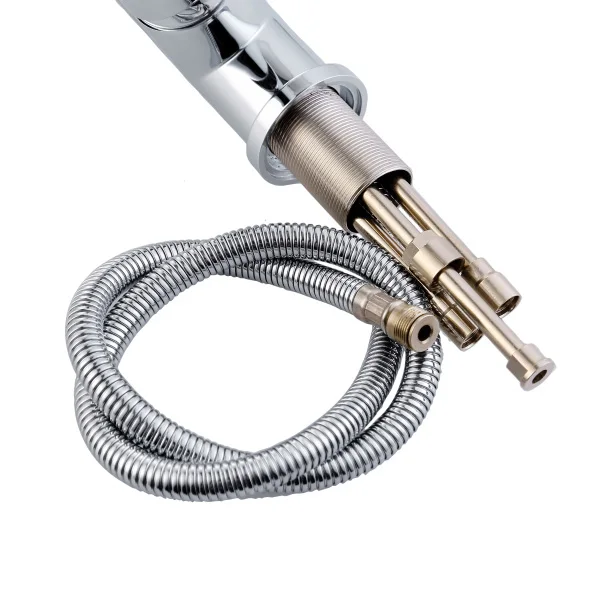 HIMIXER cupc upc single handle brass chrome torneira gourmet hot cold water mixer tap kitchen faucet pull out