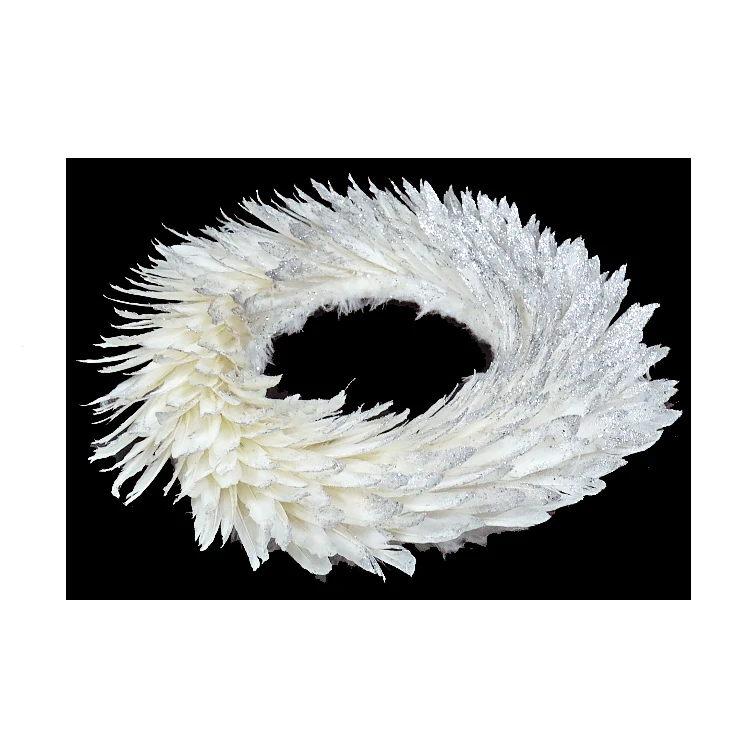Zhengtian Feather Wreath Supplies Wholesale Goose Feather Wreath Christmas Decoration Festival Wreath Wedding Flowers Garland