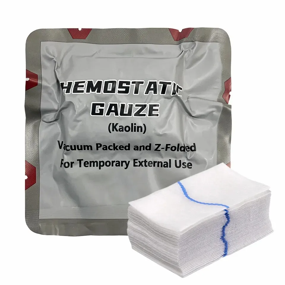 CE Approved Kaolin Gauze Soluble Hemostatic Compressed Gauze for Outdoor Tactical Medical Activities