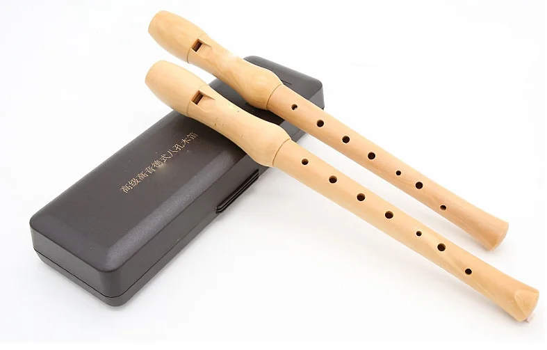 Recorder. Recorder Flute Wood Wind Instrument Flute Tide Music Maple Wood 12 Inch Educational Toy Natural CN;SHN TD097