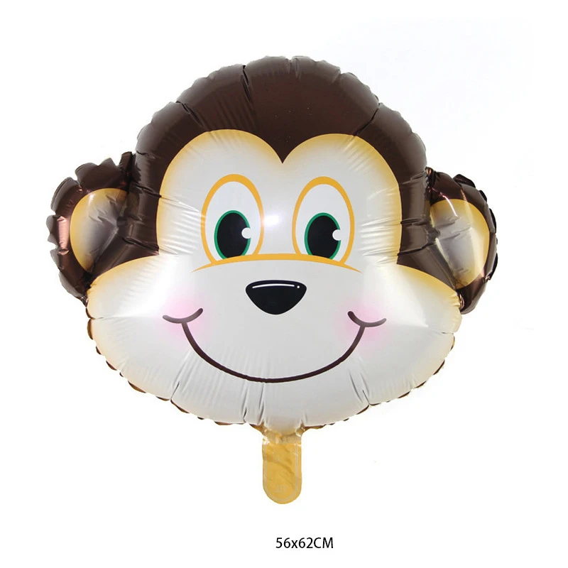 Cartoon animal head series balloon cute version animal head giraffe monkey tiger lion panda elephant cow bear shape balloon