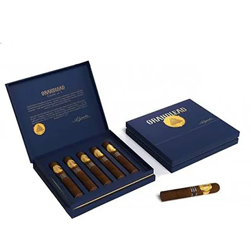 Custom Logo Printing Gold Foil Black Book Shaped Cigar Paper Boxes Gift Luxury Display Empty Magnetic Humidor Cigar Box