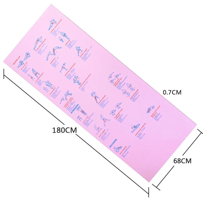 Wholesale Instructional Yoga Mat with Poses Printed Eco friendly PVC sports mat home gym cork PVC Yoga Mats