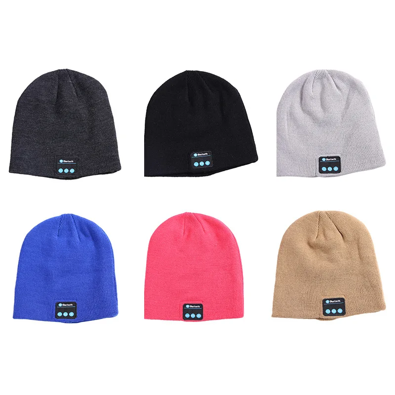 
2021 Wholesale Custom Embroidered Beanie Bluetooth Headphones Music Knitted Plain Women Winter Hats For Adults Manufacturer 