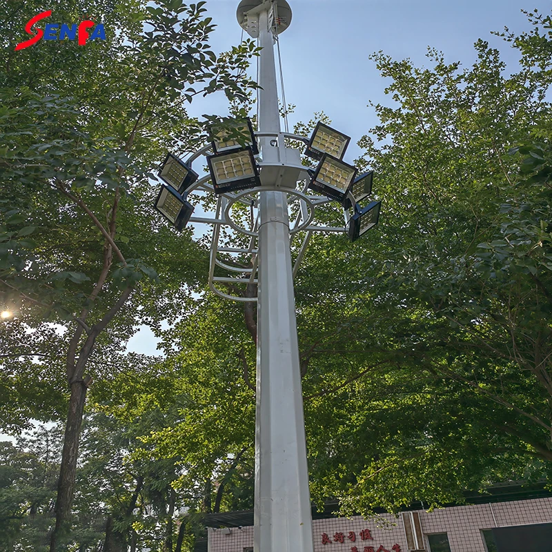 Hot sale LED high pole light municipal road lighting pole 6m 10m 15m community park basketball court light wholesale high mast