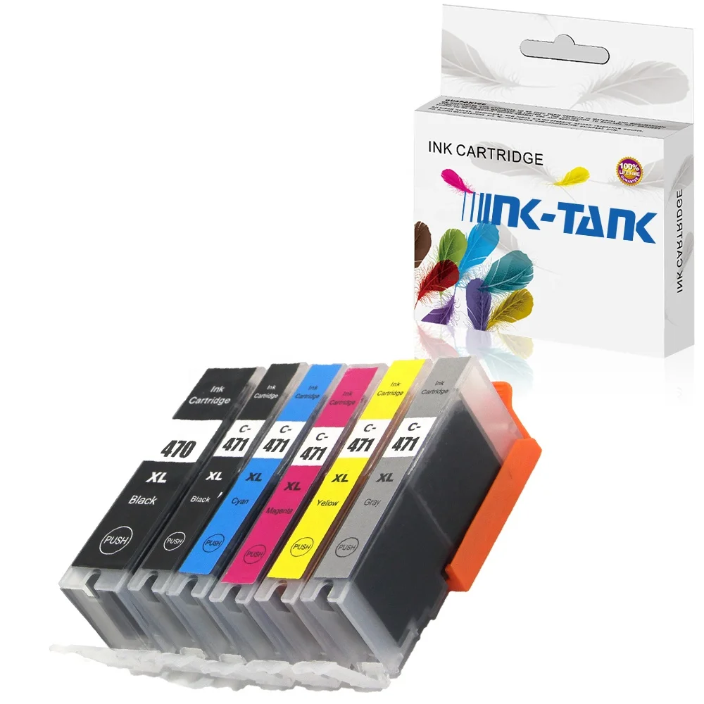 Чернильный бак 470XL 471XL PGI470 CLI471 PGI-470XL CLI-471XL Премиум Цвет Совместимый струйный картридж для Canon PIXMA MG5740