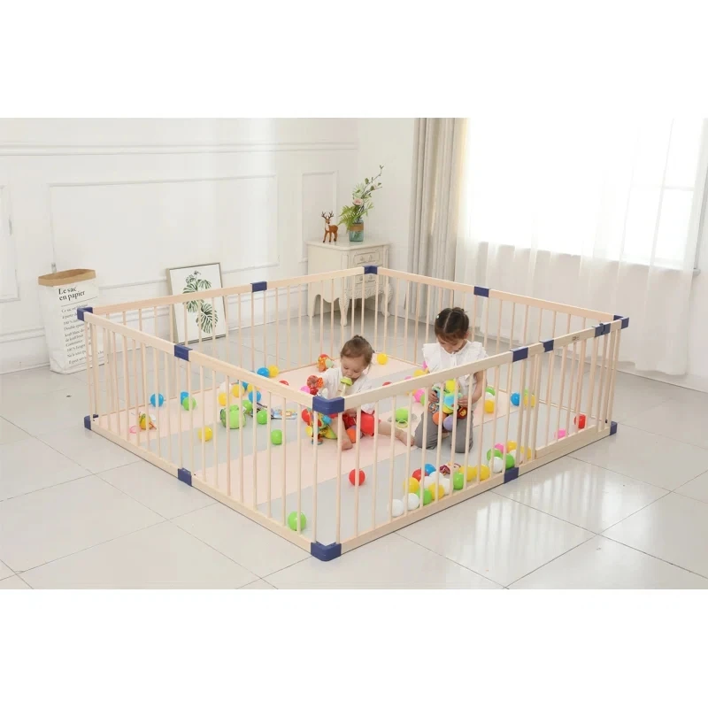 Linhao Folding Best Baby Playpen Wooden Plastic Fence Baby Safe Playpen Play Yards Baby Playpens
