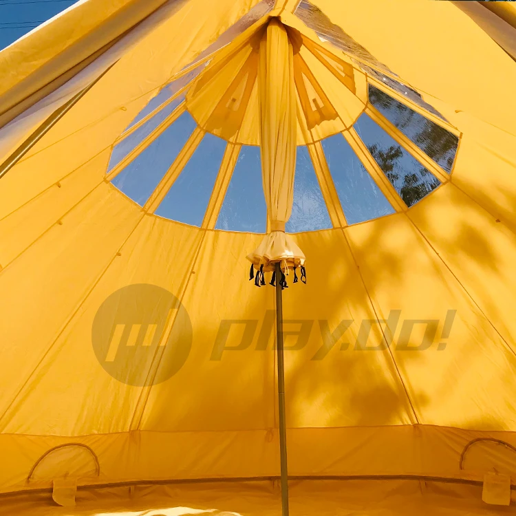 Uniatrengh Big outdoor camping canvas luxury deluxe glamping 3m 4m 5m 6m 7m bell tent with skylight