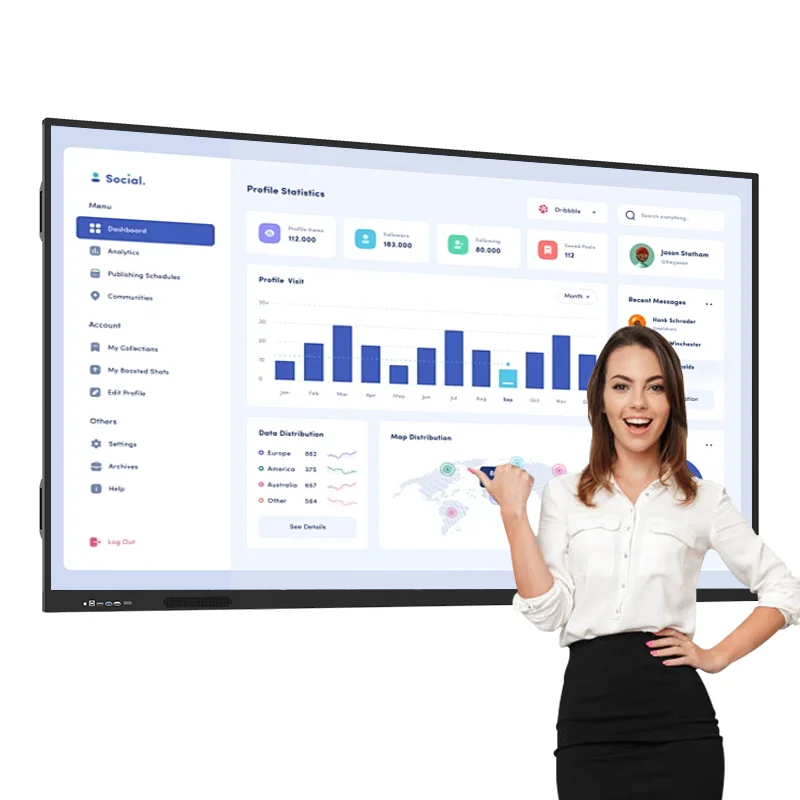 98-Inch Interactive Electronic All-in-One Conference Machine LED Panel  with 75-Inch Screen Size