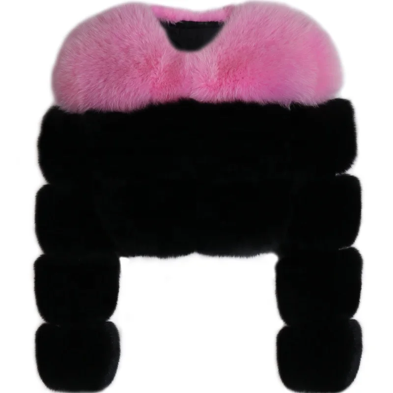 Women Plus Size Jackets Coats Short Fox Fur Jacket For Ladies