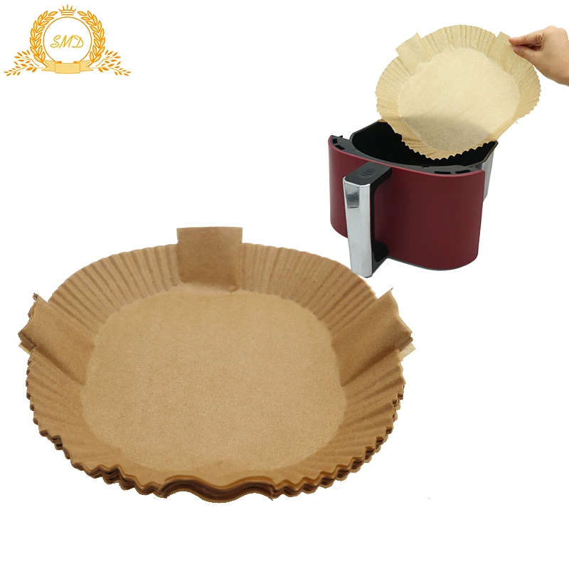 Large 100 pcs 9.0Inch Square Non-Stick Air Fryer Parchment Paper Liners Thickened Waterproof