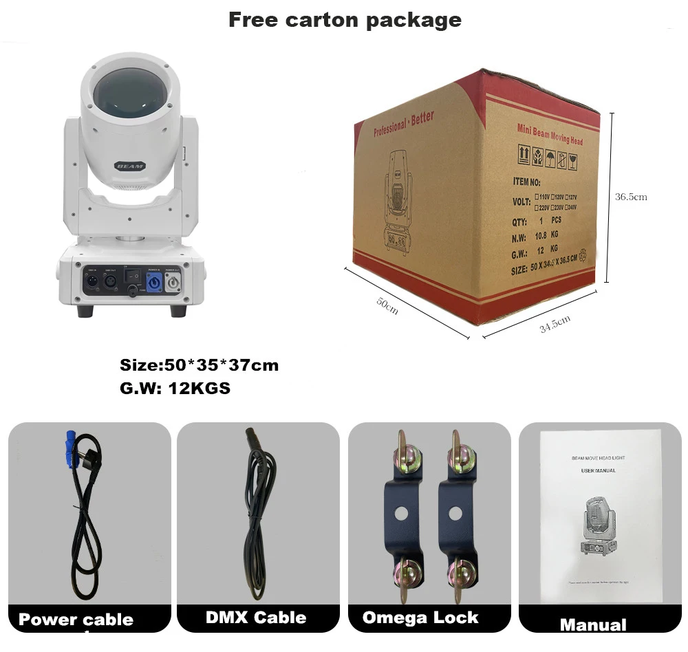 White housing Mini 230w Moving Beam Rotating 8+16+24 Faced Prism 230 Moving Head Beam Spot Light For Stage Lighting