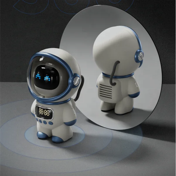 New Arrival Astronaut Design Alarm Clock  BT Speaker FM Radio TF Card Bedside Smart Wake up Table Clock