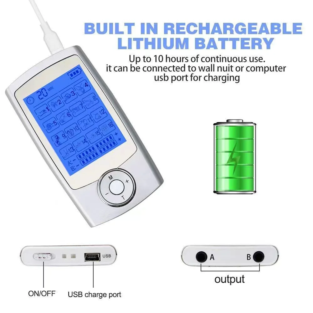 TENS EMS Electronic Pulse Massager Muscle Massager with 16modes ab toner muscle stimulator massager