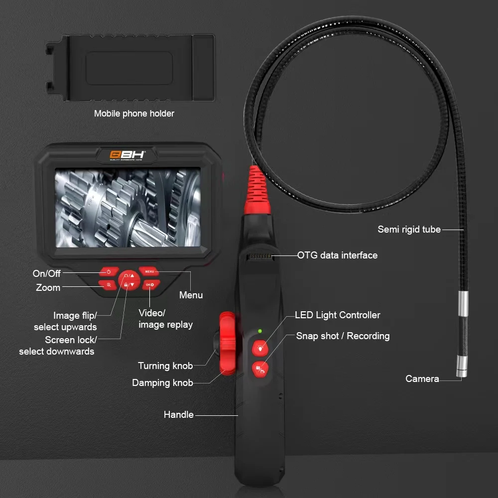 4-way articulation inspecting endoscope 720 degrees car inspection camera  portable inspection videoscope handheld videoscope
