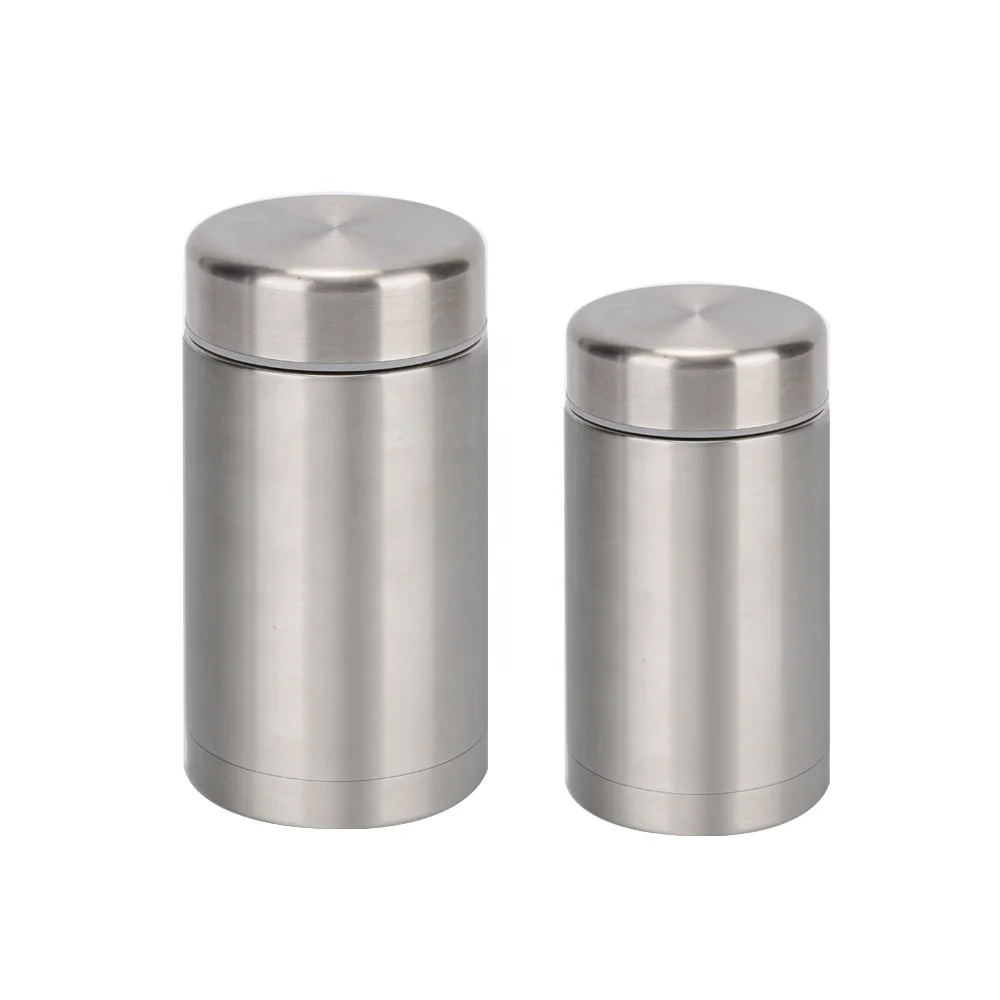 Reusable custom logo round shape eco friendly leak proof bpa free stainless steel vacuum bento food jar